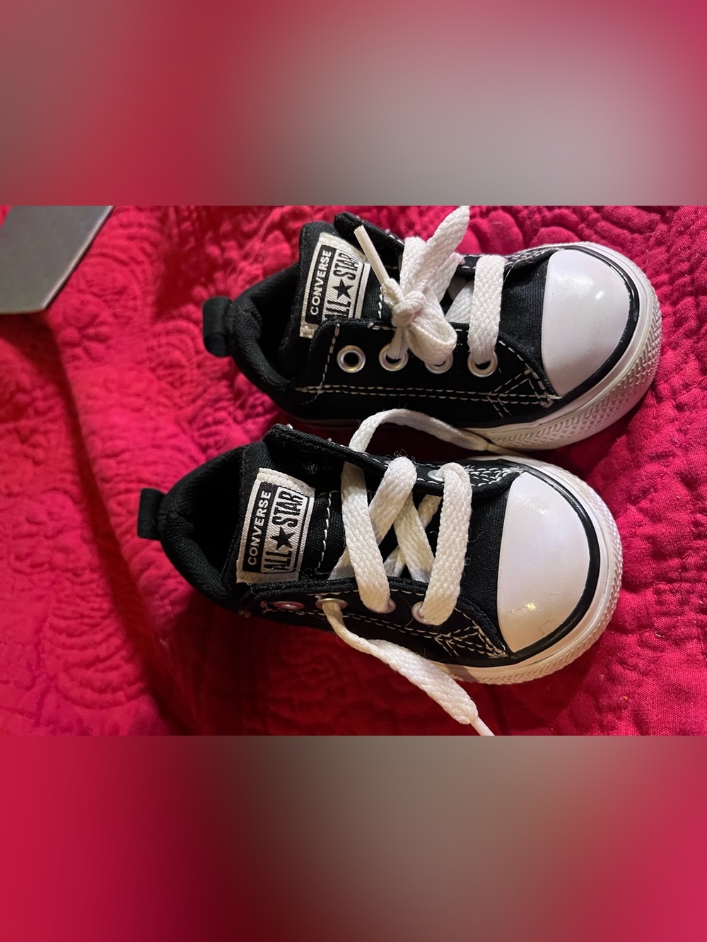 Converse Kids Black and White Low Top Canvas Sneakers - Picture 3 of 8